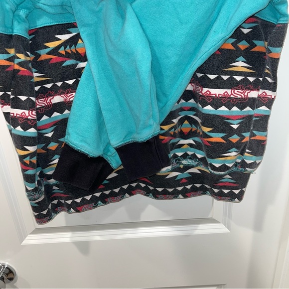 Slowbucks Men's drawstring Hoodie Multicolor Size 2XL Aztec Giant Logo pullover - Picture 4 of 6